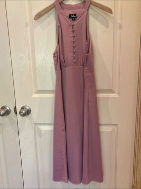 Lulu's Dusty Rose Button-Front Dress